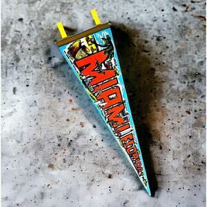 Vintage Miami Florida 25”‎ Vibrant Pennant Orange Bowl, Cape FL Lighthouse, UM